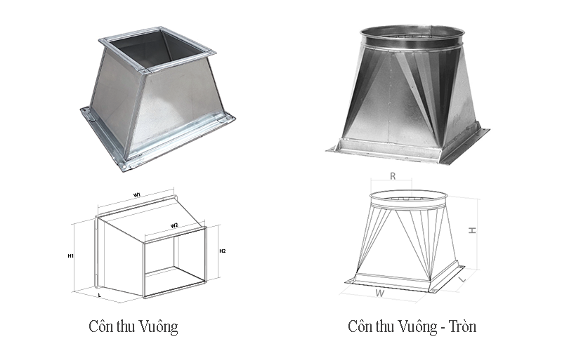 Côn thu gió NATECHCO – Giải pháp tối ưu lưu lượng khí trong hệ thống HVAC